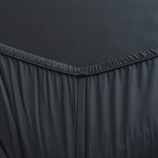 Detailfoto van een bamboe hoeslaken Space Blue (kleur donker blauw)