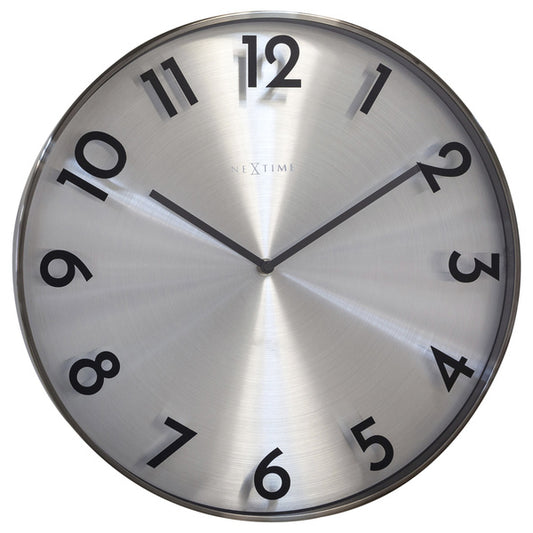 Nextime Ne-3289Gs Metalen Wandklok - 40Cm -Stille Klok - Metaal - "Reflection"
