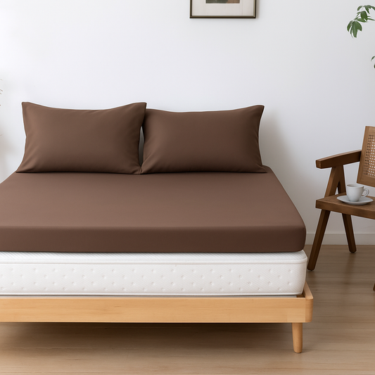 Hoeslaken (Topdekmatras) - Coffee Brown - Premium