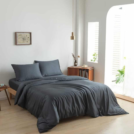 Boomba Bamboo bamboe dekbedovertrek Boomba Premium dekbedovertrek 100% bamboe Space blue - Flessenhals instopstrook