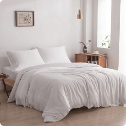 Bamboe dekbedovertrek – Coco White - Premium