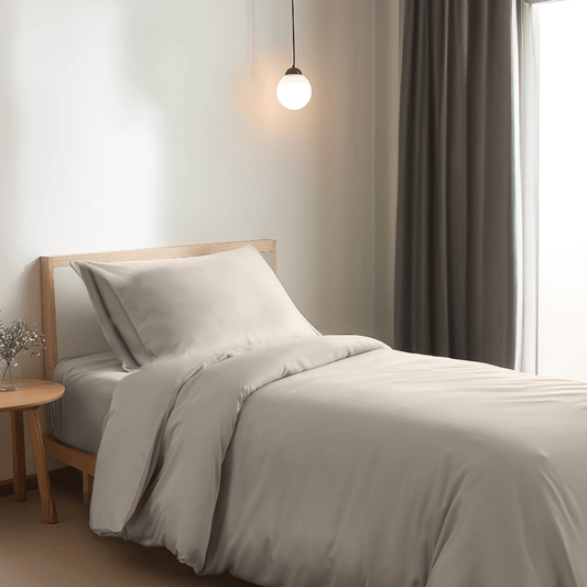 Eenpersoons beddengoedset XL - Soft Taupe - HUTWARE.NL