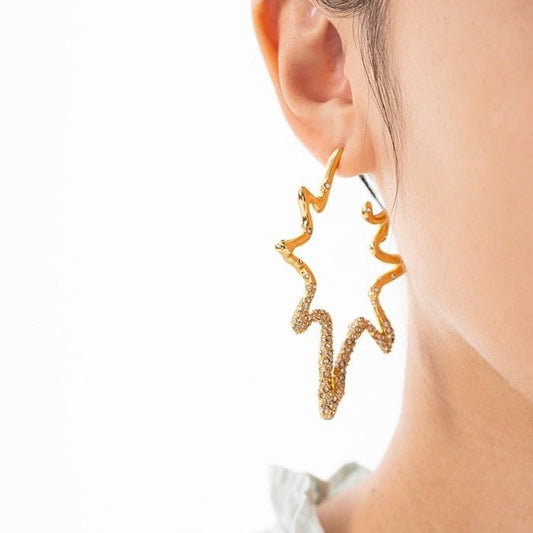 CiCi'De Jewelry – Oversized Zeester Hoepel Oorbellen met Kristallen