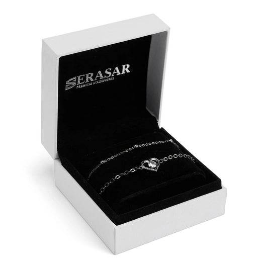 SERASAR Enkelbandje – Sterling Zilver – Hartvormig Design – Verstelbaar