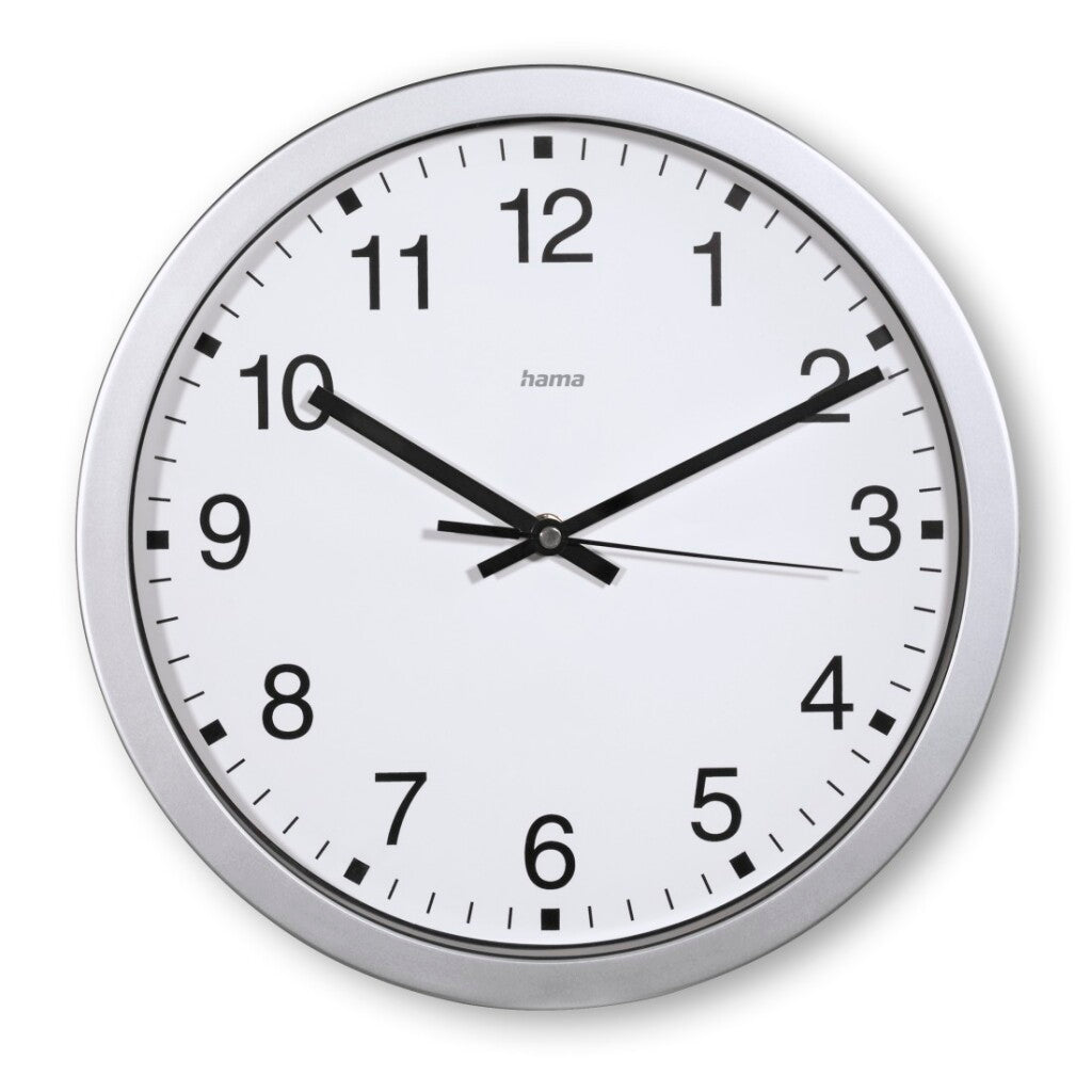Hama Wandklok Mallorca Tikt Niet 30 Cm Zilver/Wit