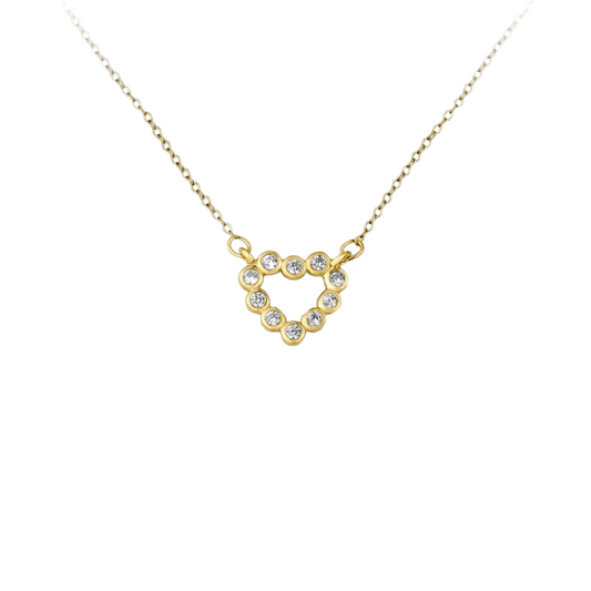 GAVERO Prachtige Ketting – verguld sterling zilver met hartvormige hanger