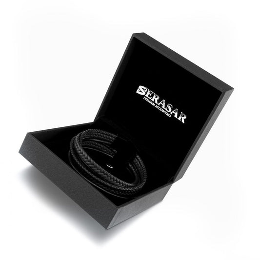 SERASAR Dubbele Leren Armband – Echt rundleer met roestvrijstalen sluiting