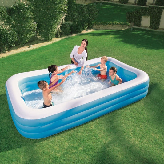 Bestway Familiezwembad Rechthoek Deluxe 305X183X56 Cm Wit/Blauw
