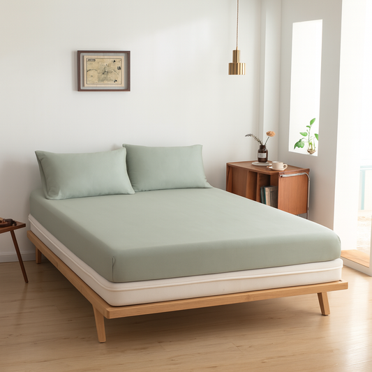 Hoeslaken (Topdekmatras) - Sage Green - Premium