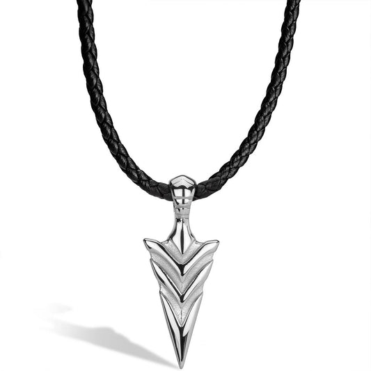 SERASAR Leren Ketting – Met Roestvrijstalen Hanger – Uniseks