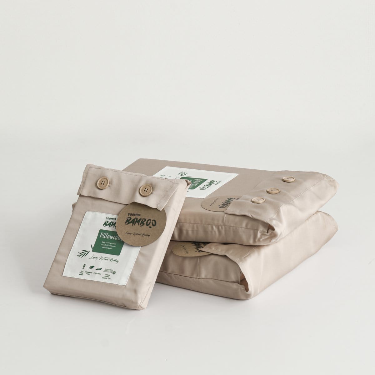 Boomba Bamboo baboe kussensloop Boomba Bamboo Premium Kussenslopen – Soft Taupe (2 stuks)