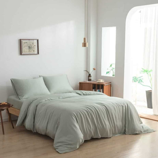 Boomba Bamboo bamboe dekbedovertrek Boomba Bamboo Premium Dekbedovertrek – Sage Green – Knoopsluiting