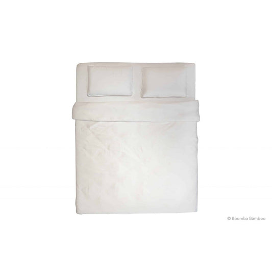 Boomba Bamboo bamboe dekbedovertrek Boomba Premium dekbedovertrek 100% bamboe Coco white - Flessenhals instopstrook