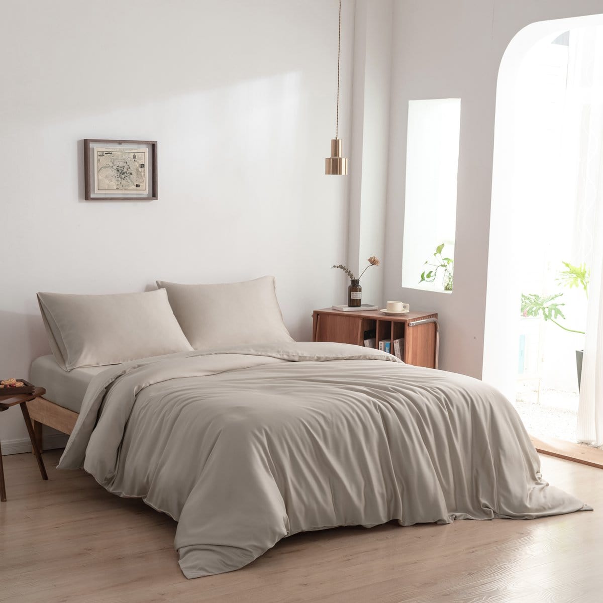 Boomba Bamboo bamboe dekbedovertrek Boomba Premium Dekbedovertrek – Soft Taupe (diverse maten) - Bamboe knoopsluiting