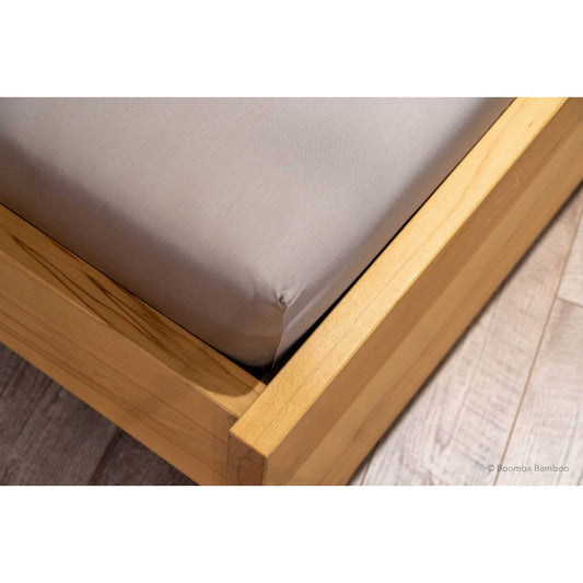 Boomba Bamboo bamboe hoeslaken topdekmatras Boomba Bamboo Premium Hoeslaken voor Topper – Soft Taupe