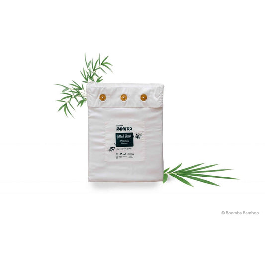 Boomba Bamboo bamboe hoeslaken topdekmatras Boomba Premium hoeslaken voor topdekmatras 100% bamboe Coco white