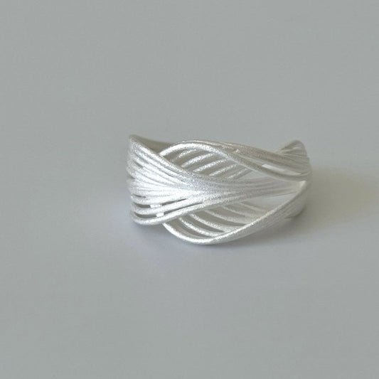 CiCi'De Jewelry Amsterdam – Verstelbare Netstructuur Ring – Sterling Zilver