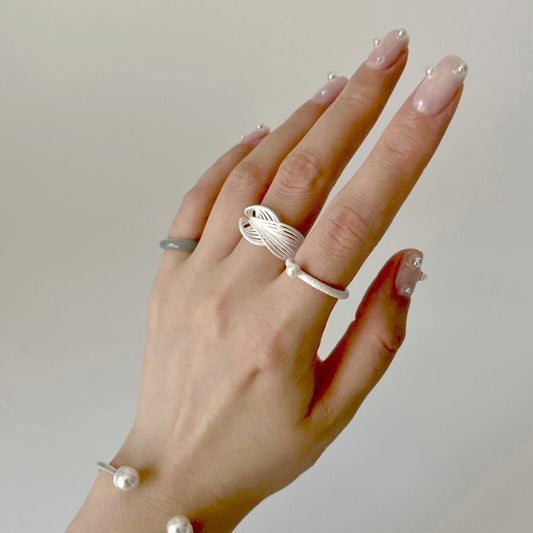 CiCi'De Jewelry Amsterdam – Verstelbare Netstructuur Ring – Sterling Zilver