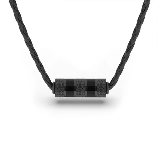 SERASAR Herenketting – Echt Leer &amp; Roestvrij Staal | Met Hanger | Elegant &amp; Comfortabel