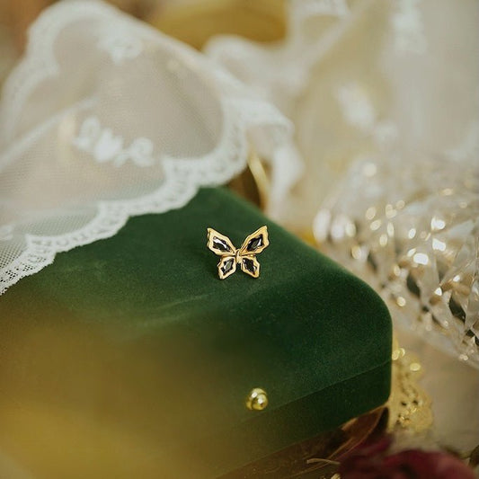 CiCi'De Butterfly Ear Cuff – Zwarte Stenen | Verguld Koper | Geen Piercing Nodig