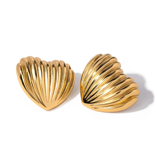 GAVERO Cuore di Mare Oorbellen – hartvormig, 18K verguld en waterdicht
