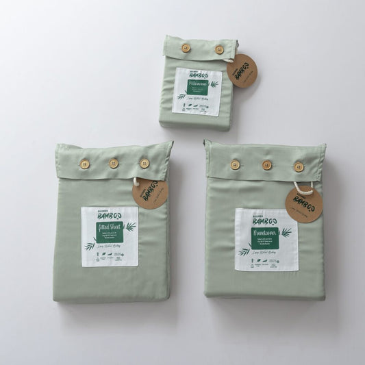 Eenpersoons Beddengoedset Xl - Sage Green - HUTWARE.NL