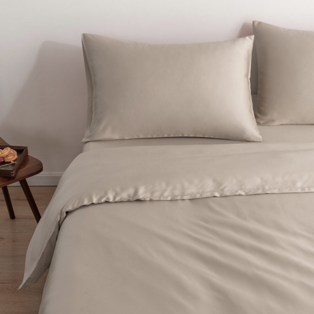 Eenpersoons beddengoedset XL - Soft Taupe - HUTWARE.NL