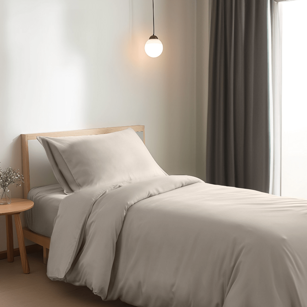 Eenpersoons beddengoedset XL - Soft Taupe - HUTWARE.NL