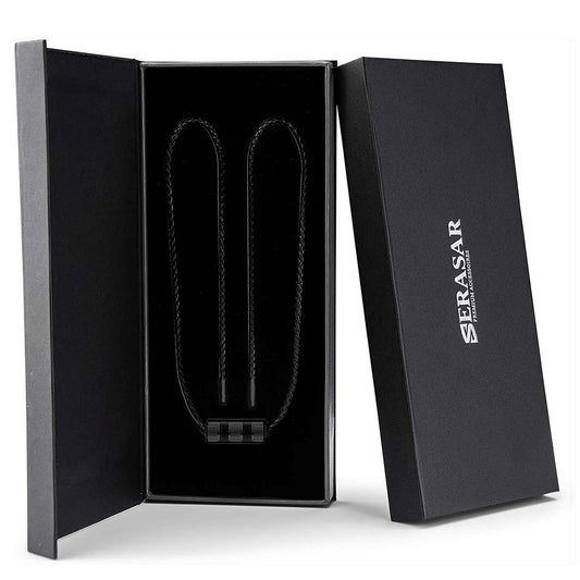 SERASAR Herenketting – Echt Leer &amp; Roestvrij Staal | Met Hanger | Elegant &amp; Comfortabel