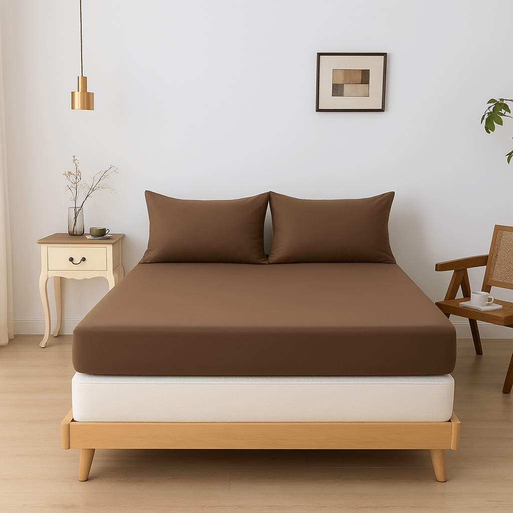 Hoeslaken (Topdekmatras) - Coffee Brown - Premium - HUTWARE.NL