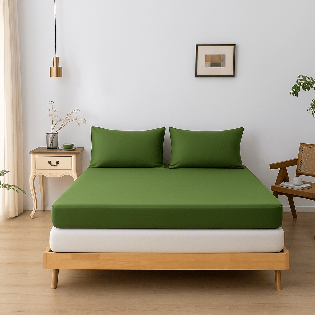 Hoeslaken (Topdekmatras) - Deep Moss - Premium - HUTWARE.NL