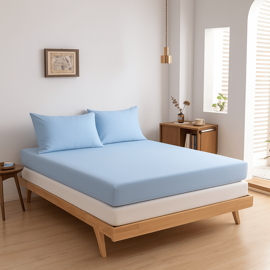 Hoeslaken (Topdekmatras) - Sky Blue - Premium - HUTWARE.NL